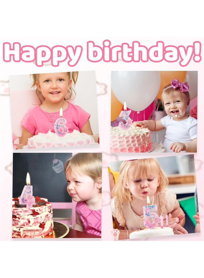 Pink snowflake-themed birthday candles, pink snowflake number candles, suitable for cake decorating, cupcake decorating, party decorations (number 0). - Image 5